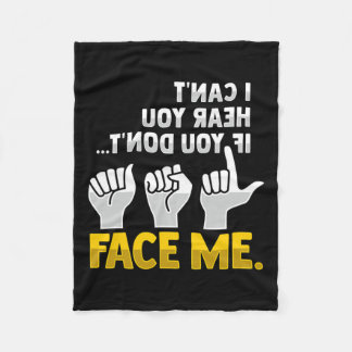 Läsa Asl Hand Gesture Döv Hearing Loss Awarene Fleecefilt