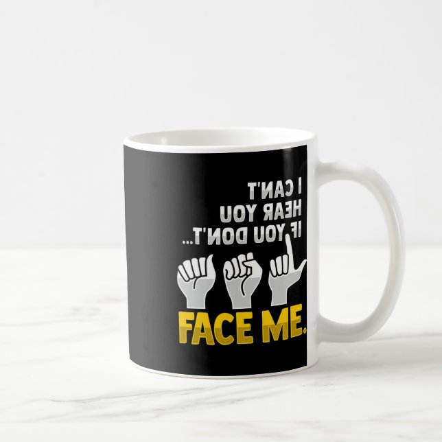 Läsa Asl Hand Gesture Döv Hearing Loss Awarene Kaffemugg (Höger)