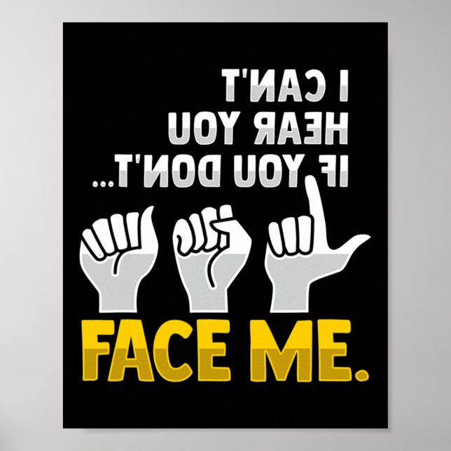 Läsa Asl Hand Gesture Döv Hearing Loss Awarene Poster (Framsidan)