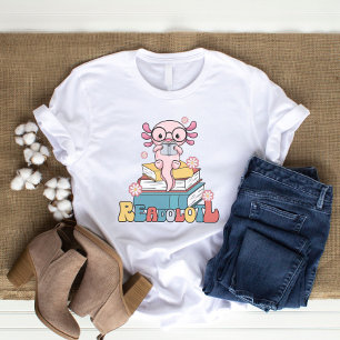 Läsa Axolotl Pun Cute Bookworms Reader Shirt T