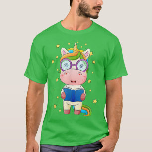 Läsa Bibliotek Unicorn Read Bokar Älskare Reader T Shirt