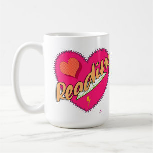 Läsa Bok Heart Motto Cute Design från Kärlek Kaffemugg