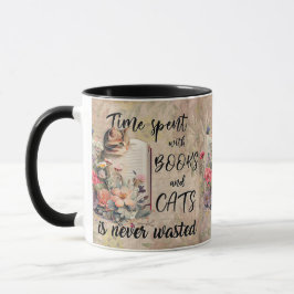 Läsa Bokar Cute Cats Animal Mugg