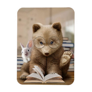 Läsa Bokar för Reader Gift Bear och Rabbit Magnet