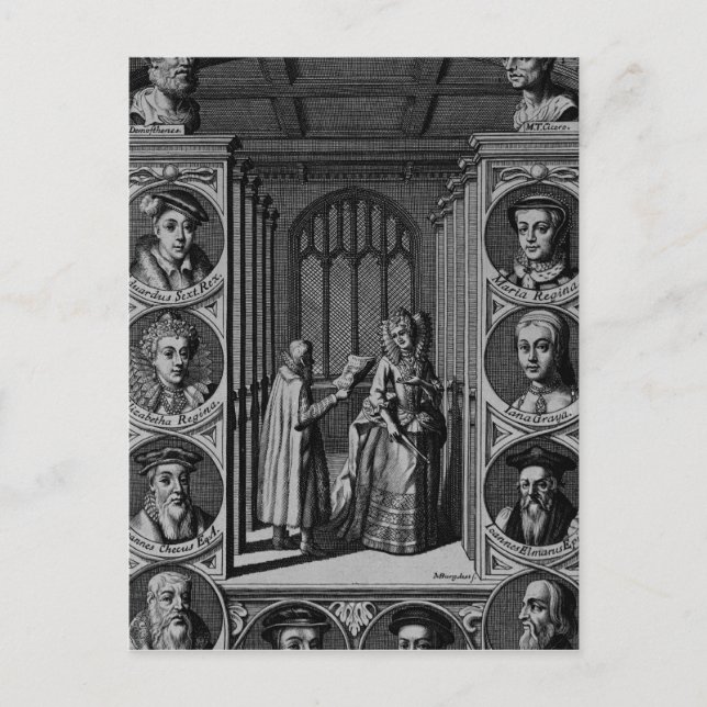 Läsa brev till drottning Elizabeth I Vykort (Framsida)