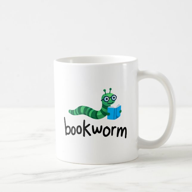 Läsa budddy Cute Bookworm med Bok Kaffemugg (Höger)