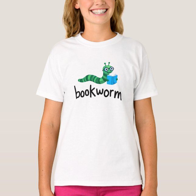 Läsa budddy Cute Bookworm med Bok T Shirt (Framsida)