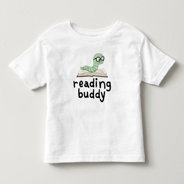 Läsa budddy Cute Bookworm med Bok T Shirt (Framsida)