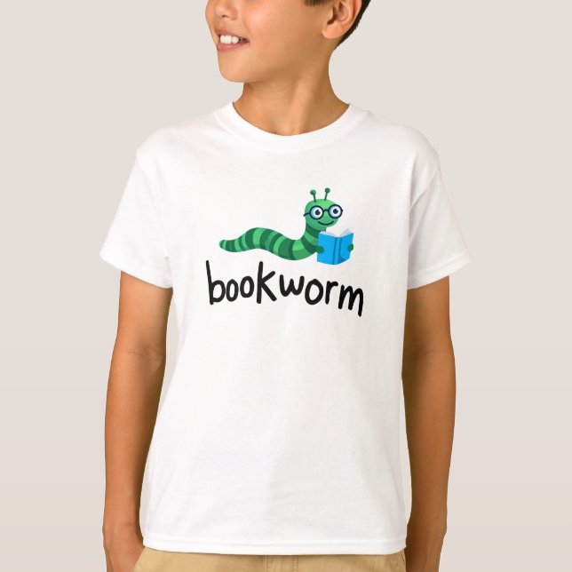 Läsa budddy Cute Bookworm med Bok T Shirt (Framsida)