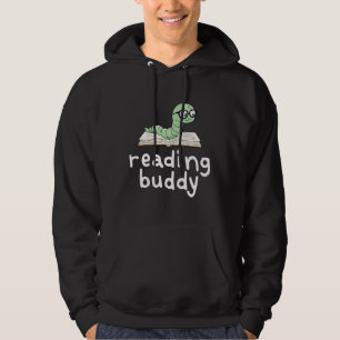 Läsa Buddy Cute Bookworm med Bok Hoodie