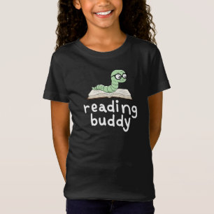 Läsa Buddy Cute Bookworm med Bok T Shirt