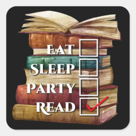 Läsa första fyrkantigt klistermärke