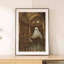 Läsa Ghost Vintage Antique Bokar Bibliotek Art Poster