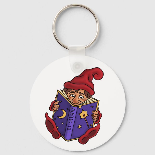 läsa gnome, lustig nyckelkedja nyckelring (Framsida)