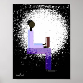 Läsa i fönsterljus poster