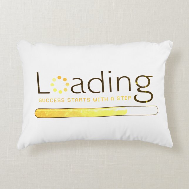 Läsa in - lyckas med början med ett steg prydnadskudde (Framsidan)