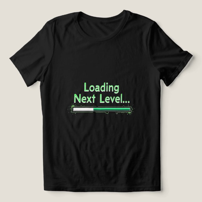 Läsa in nästa nivå - Spelardesign T Shirt (Design Framsida)