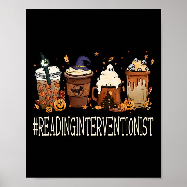 Läsa Interventionist Horror Fall Coffee Hallowed Poster (Framsidan)