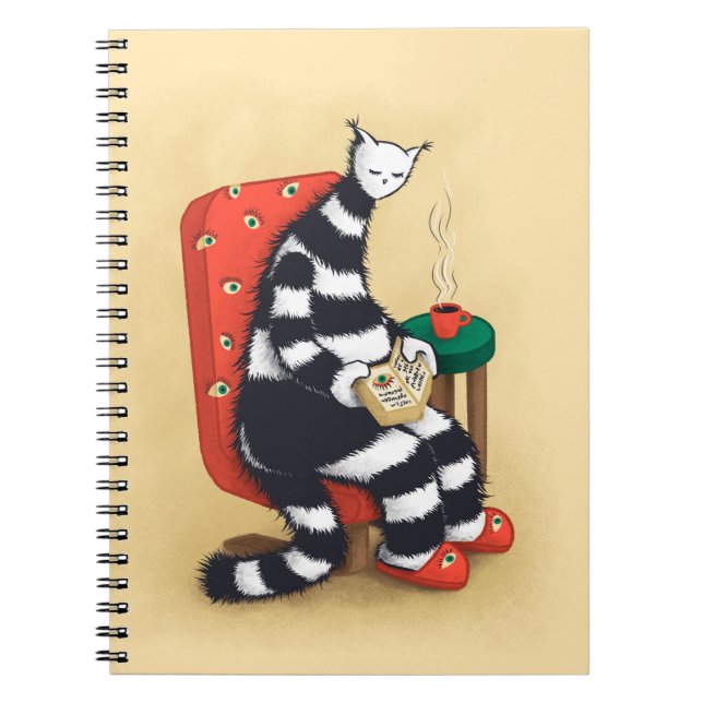 Läsa Kat Bok Älskare Anteckningsbok (Framsidan)