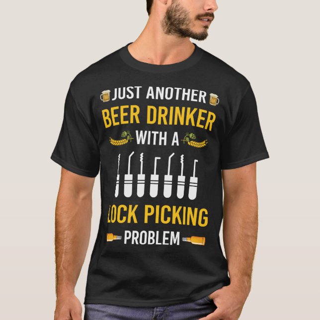 Låsa låslockväljaren Lockpicker Locksmith T Shirt (Framsida)