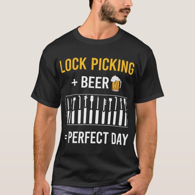 Låsa låslockväljaren Lockpicker Locksmith T Shirt (Framsida)