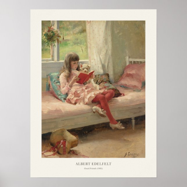 Läsa målning Albert Edelfilts Bra Friends Poster (Framsidan)