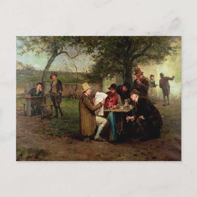 Läsa nyheter vykort (Framsida)