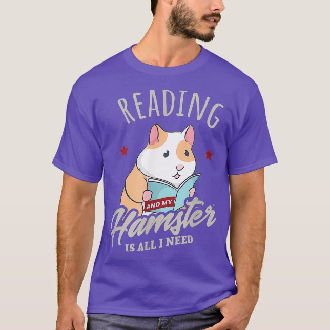 Läsa och Hamster Cute Sayed Bok Hobby T Shirt (Framsida)