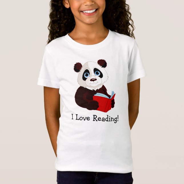 Läsa Panda Design Clothing Tee Shirt (Framsida)