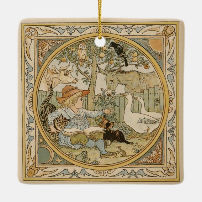 Läsa Roligt Julgransprydnad Keramik (Baksida)