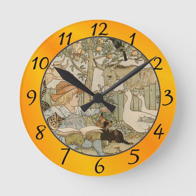 Läsa Roligt Rund Klocka (Framsida)