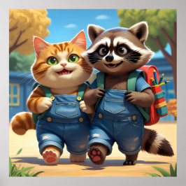 Läsa, stava, ryggsäckar och miles V2 Poster