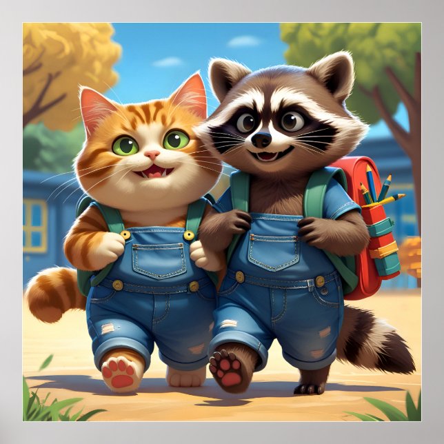 Läsa, stava, ryggsäckar och miles V2 Poster (Framsidan)