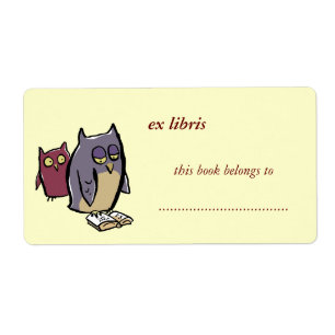 läsa uggla anpassade exlibris fraktsedel