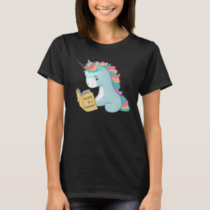 Läsa Unicorn Read Bokar Librarian Teacher Stud T Shirt