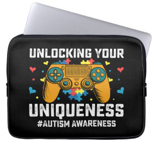 Låsa Upp Din Unikhet Autism Spelande Spelare Laptop Fodral