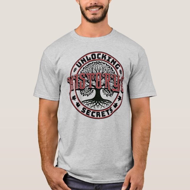Låsa upp historiens hemliga Genealogy Livets träd T Shirt (Framsida)