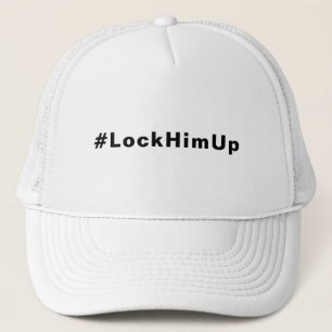 Låsa upp honom #LockHimUp svartvit textminimalist Keps