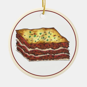 Lasagna Lasagna Italienska koagningsmaten Julgransprydnad Keramik