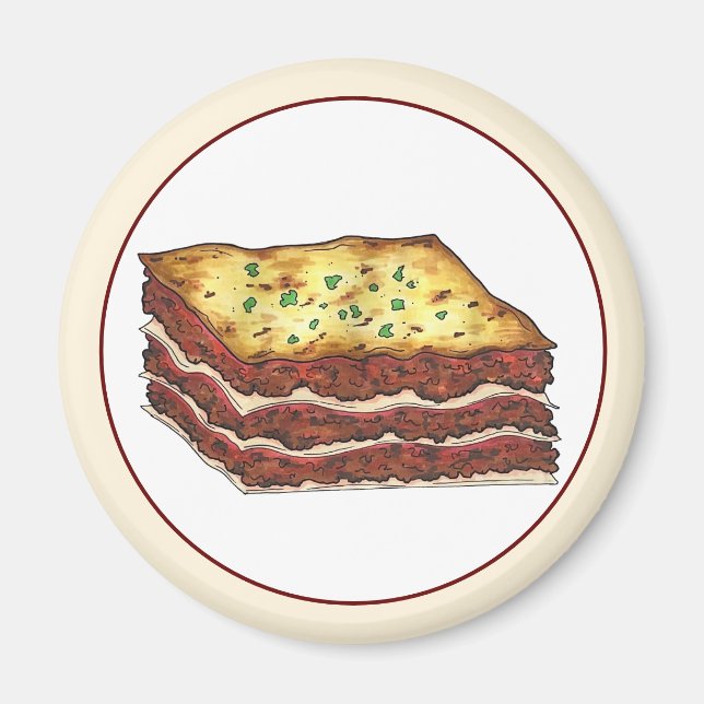 Lasagna Lasagna Italienska koagningsmaten Magnet (Framsidan)