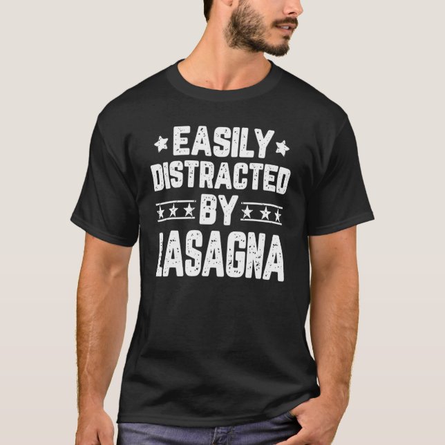 Lasagna-livsmedel som lätt sprids t shirt (Framsida)