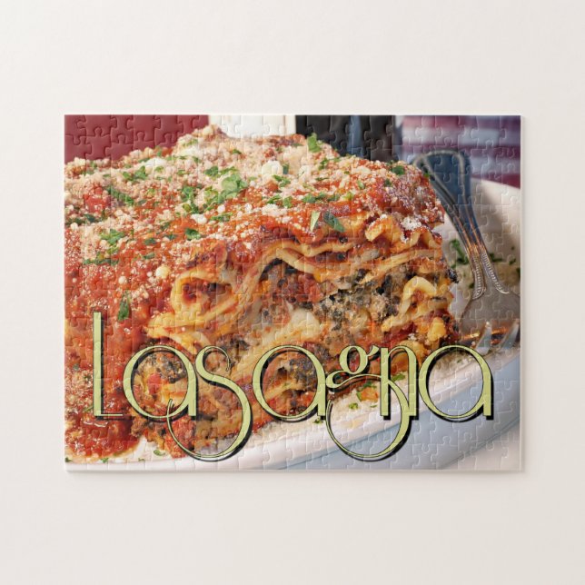 Lasagna-middag på italienska Restaurant Pussel (Horisontell)