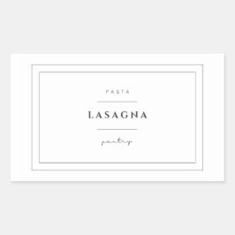 Lasagna Pasta Food Label Stickers Rektangulärt Klistermärke