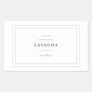 Lasagna Pasta Food Label Stickers Rektangulärt Klistermärke