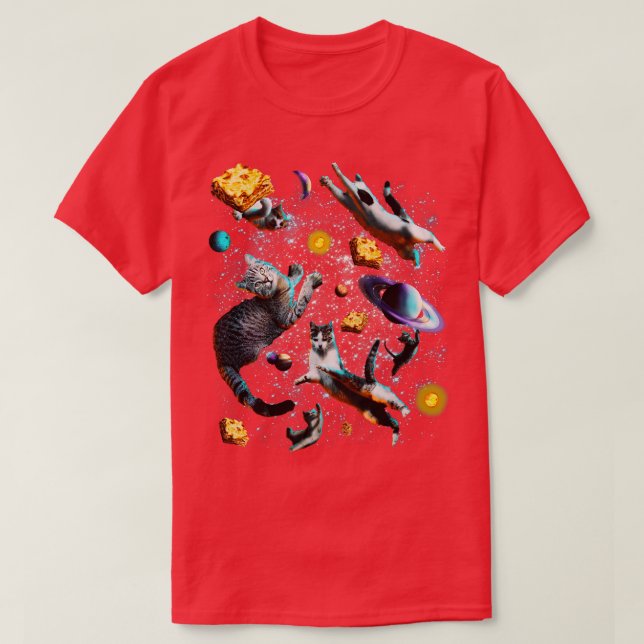 Lasagna Space Cat T Shirt (Design framsida)