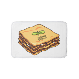Lasagnas tecknad illustration badrumsmatta