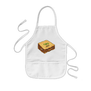 Lasagnas tecknad illustration barnförkläde