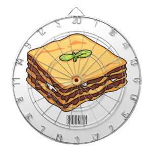 Lasagnas tecknad illustration darttavla