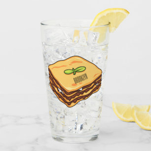 Lasagnas tecknad illustration glaskopp