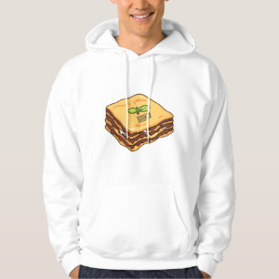 Lasagnas tecknad illustration hoodie